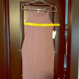 Dusty Rose Midi Body-Con Dress Sz M NWT